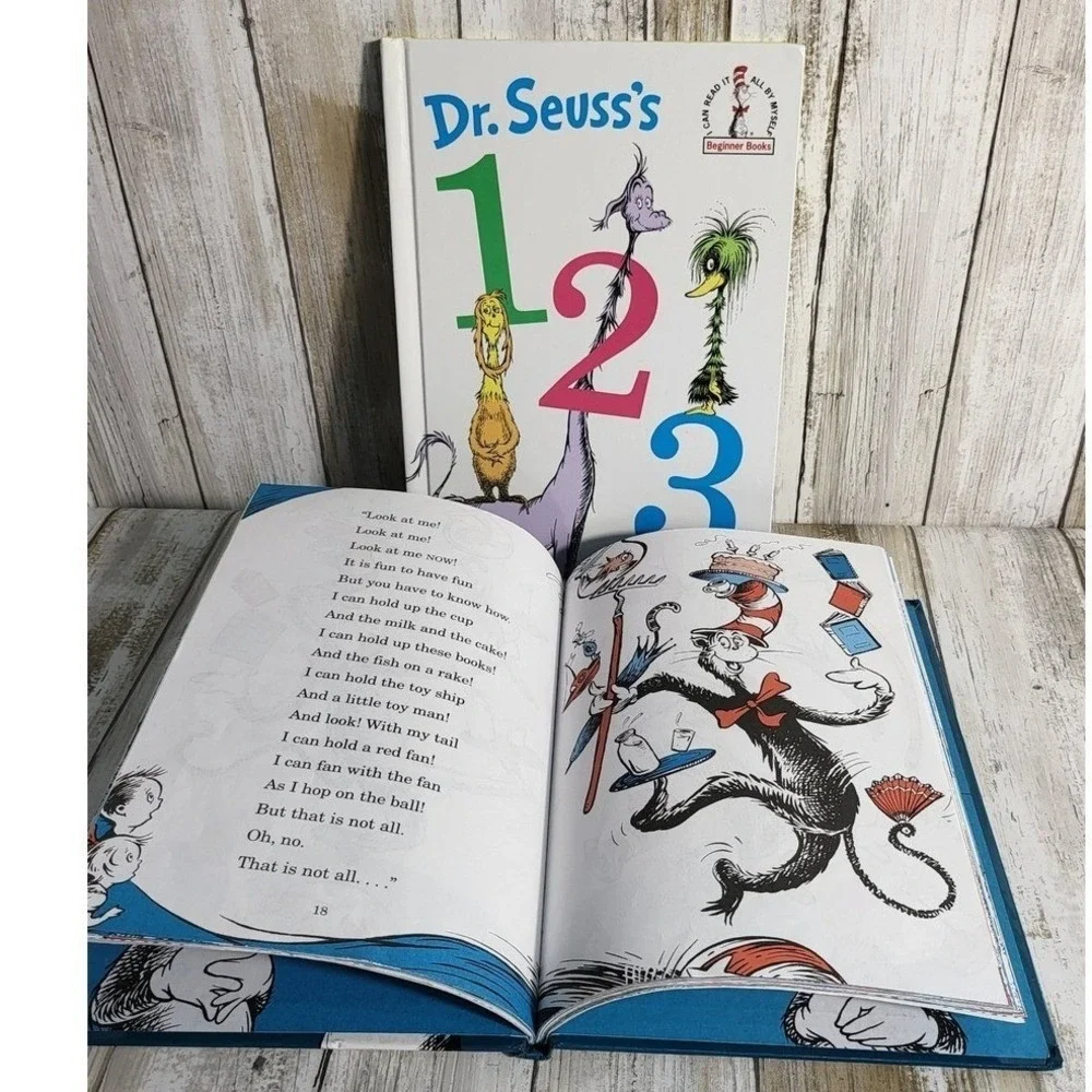 Dr. Seuss The Cat in the Hat & 1 2 3 Beginner Books Hardcover Childrens